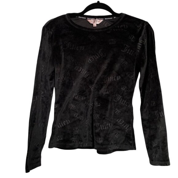Juicy Couture Black Long Sleeve Sleep Top - Picture 1 of 4